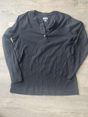 Duluth Trading Co Black Henley Shirt